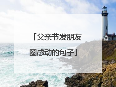 父亲节发朋友圈感动的句子