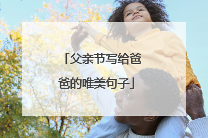 父亲节写给爸爸的唯美句子