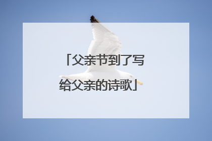 父亲节到了写给父亲的诗歌
