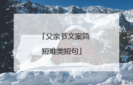 父亲节文案简短唯美短句