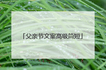 父亲节文案高级简短