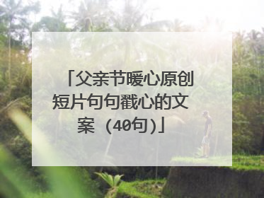 父亲节暖心原创短片句句戳心的文案 (40句)