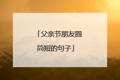 父亲节朋友圈简短的句子