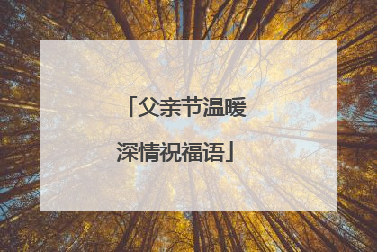 父亲节温暖深情祝福语