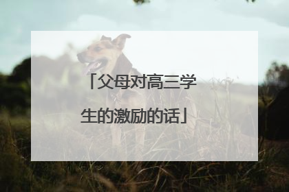 父母对高三学生的激励的话