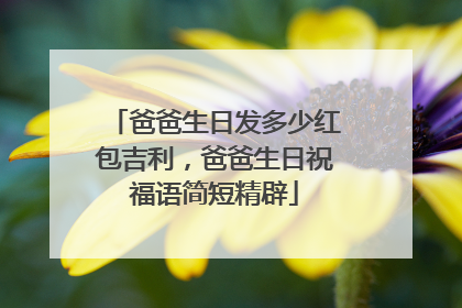 爸爸生日发多少红包吉利,爸爸生日祝福语简短精辟
