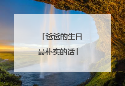 爸爸的生日最朴实的话