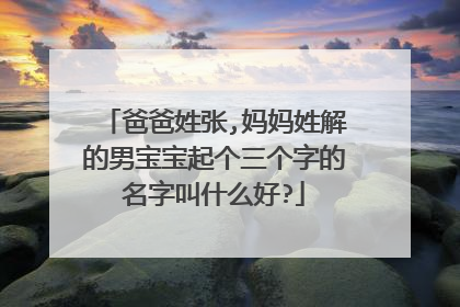 爸爸姓张,妈妈姓解的男宝宝起个三个字的名字叫什么好?