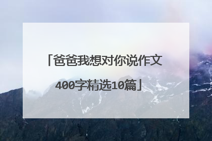 爸爸我想对你说作文400字精选10篇