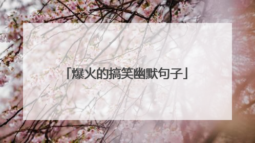 爆火的搞笑幽默句子