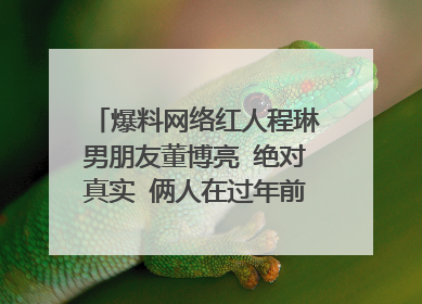 爆料网络红人程琳男朋友董博亮 绝对真实 俩人在过年前就已经认识