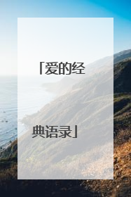 爱的经典语录