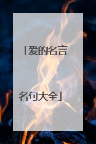 爱的名言名句大全