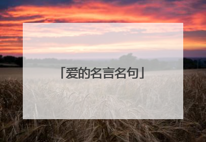 爱的名言名句