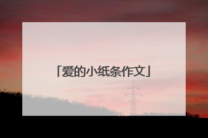 爱的小纸条作文