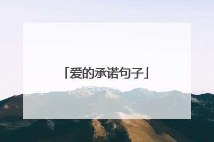 爱的承诺句子