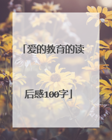 爱的教育的读后感100字