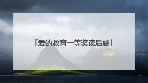 爱的教育一等奖读后感