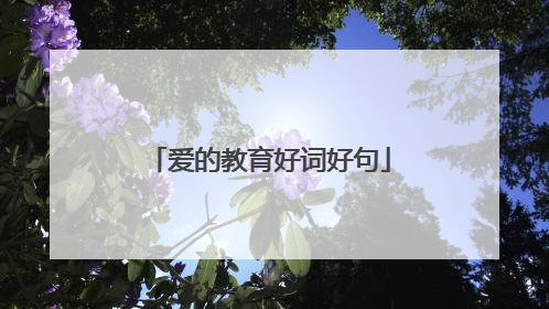 爱的教育好词好句