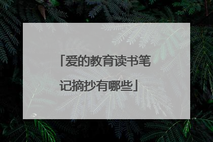 爱的教育读书笔记摘抄有哪些