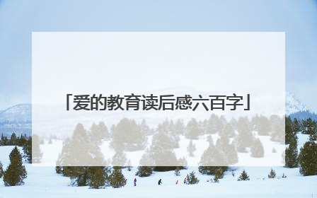 爱的教育读后感六百字
