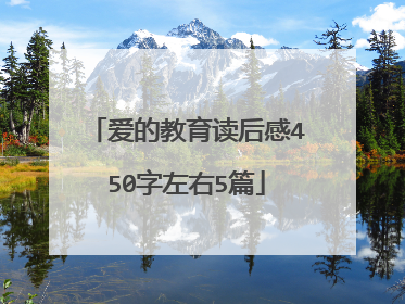 爱的教育读后感450字左右5篇