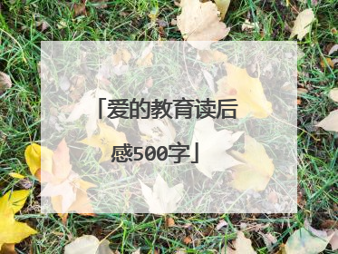 爱的教育读后感500字
