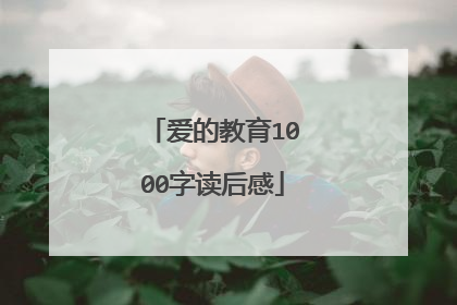 爱的教育1000字读后感