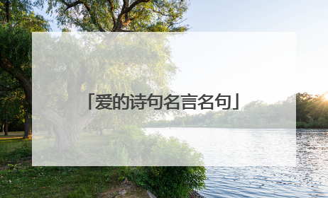 爱的诗句名言名句