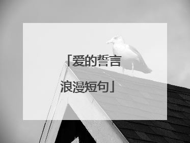 爱的誓言浪漫短句