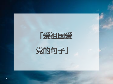 爱祖国爱党的句子