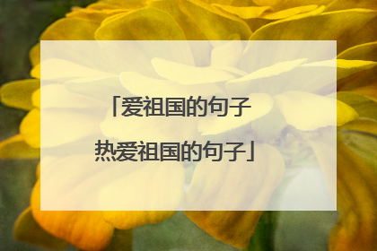 爱祖国的句子 热爱祖国的句子