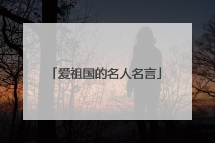 爱祖国的名人名言