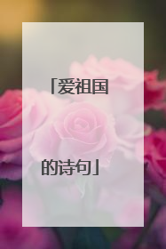 爱祖国的诗句