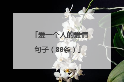 爱一个人的爱情句子（80条）