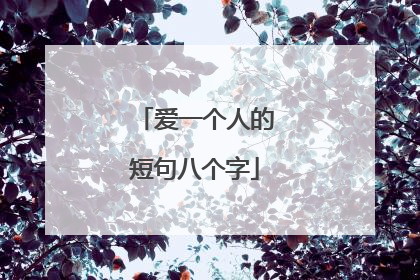 爱一个人的短句八个字