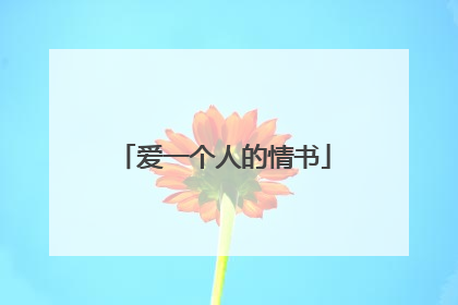 爱一个人的情书
