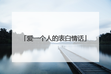 爱一个人的表白情话
