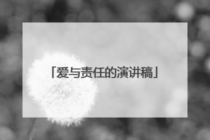 爱与责任的演讲稿