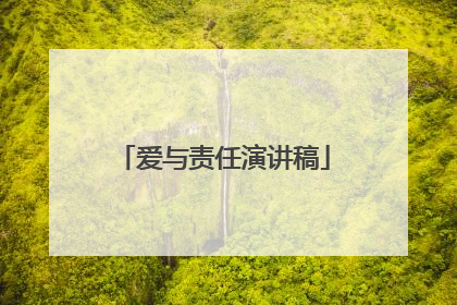 爱与责任演讲稿