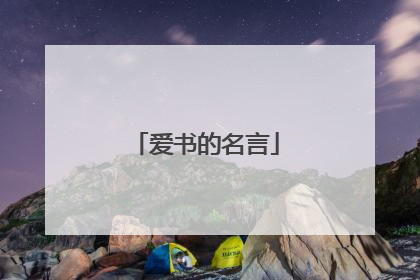 爱书的名言