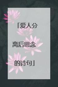 爱人分离后思念的诗句