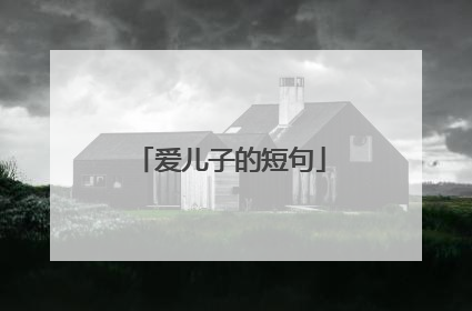 爱儿子的短句