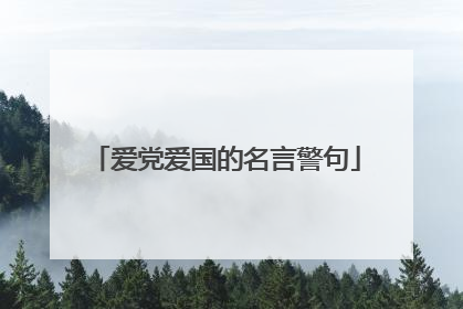 爱党爱国的名言警句