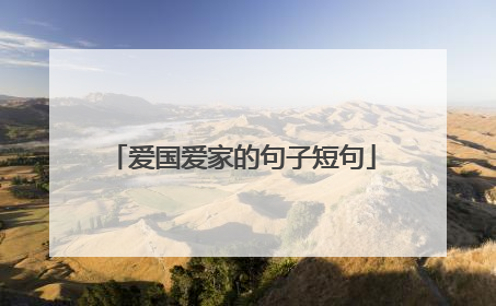 爱国爱家的句子短句