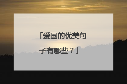 爱国的优美句子有哪些?