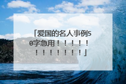 爱国的名人事例50字急用!!!!!!!!!!!!
