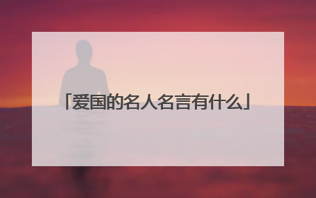 爱国的名人名言有什么