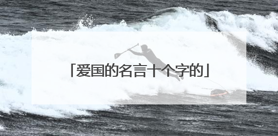 爱国的名言十个字的