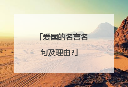 爱国的名言名句及理由?